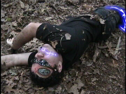 Cyborg Eddie after being shot. Copyright 2007. David A. Hamilton