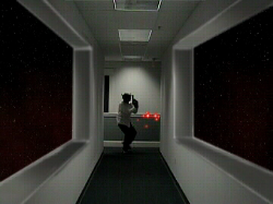 Guard dodges laser fire. Copyright 2009 David A. Hamilton